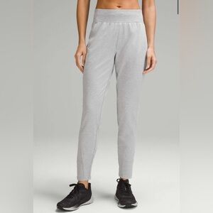 Lululemon Its Rulu Run Fleece High-Rise Jogger Full Length Heathered Grey Sz 2